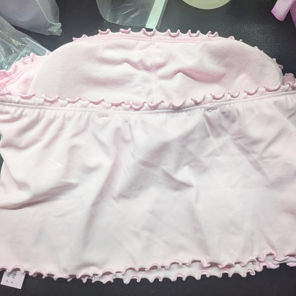 Pink Ruffled Strapless Top - Picture 2 of 4
